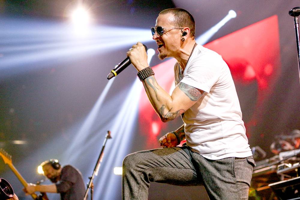 Chester Bennington of Linkin Park performs on stage at the iHeartRadio Album Release Party presented by State Farm at the iHeartRadio Theater Los Angeles on May 22, 2017 in Burbank, California.