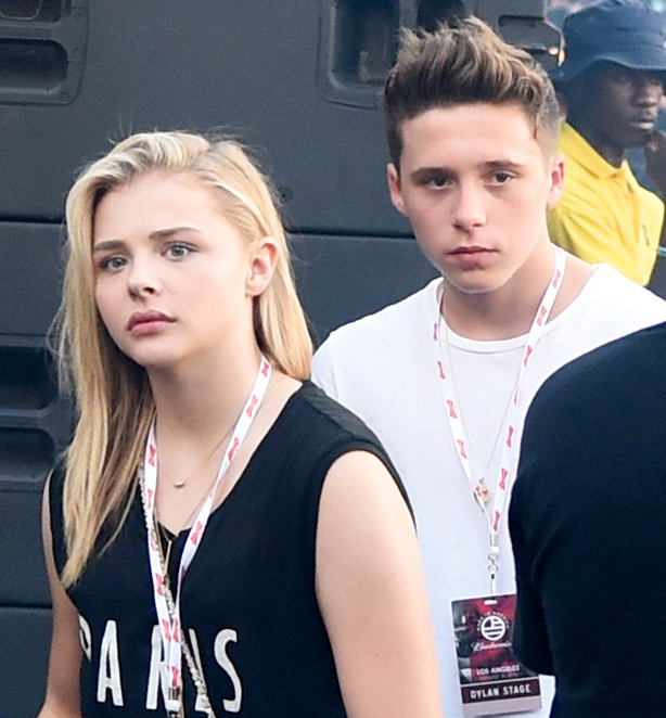 Chloe Grace Moretz and Brooklyn Beckham attend American Eagle Outfitters Celebrates The Budweiser Made in America Music Festival during day 2 at Los Angeles Grand Park on August 31, 2014 in Los Angeles, California.