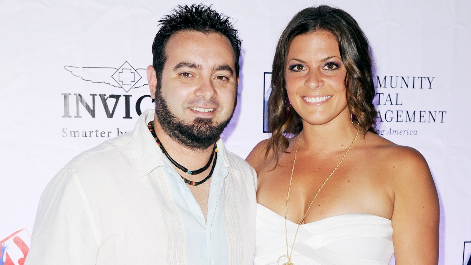 Chris Kirkpatrick and Karly Kirkpatrick arrive at 2013 Jason Taylor Celebrity Golf Classic white party at Seminole Hard Rock Hotel & Casino ? Hard Rock Cafe Hollywood on February 24, 2013 in Hollywood, Florida.