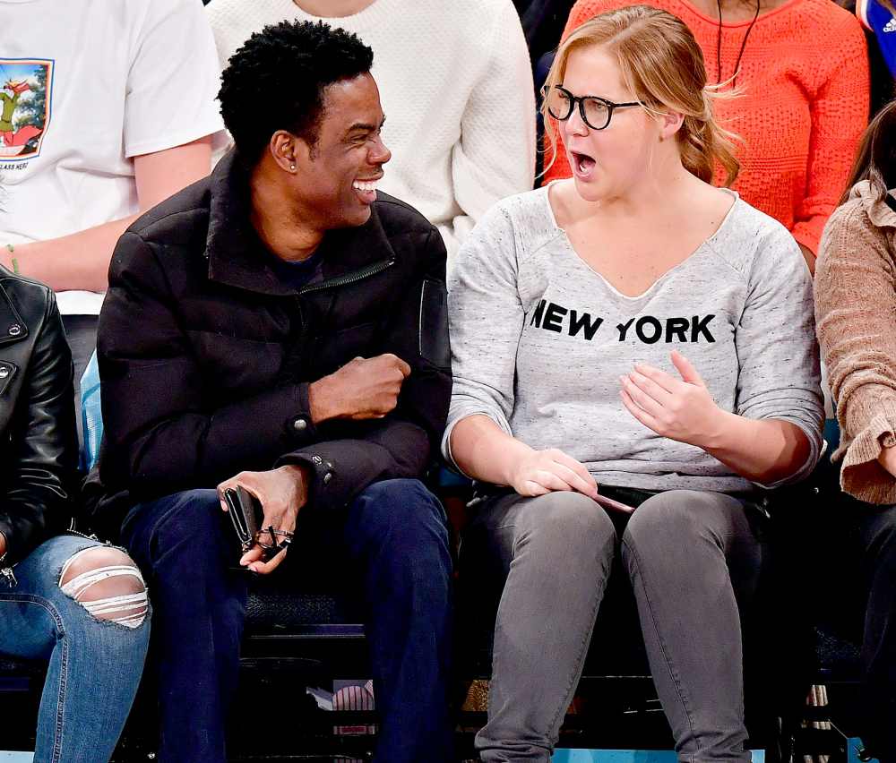 Chris Rock and Amy Schumer attend Indiana Pacers Vs. New York Knicks game at Madison Square Garden on December 20, 2016 in New York City.