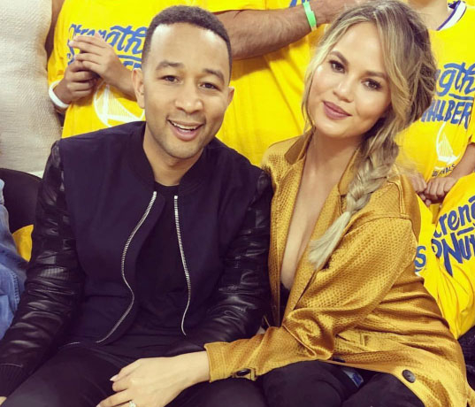 Chrissy Teigen and John Legend introduced baby Luna to the world of NBA