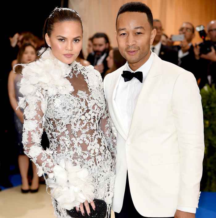 Chrissy Teigen and John Legend attend the "Rei Kawakubo/Comme des Garcons: Art Of The In-Between" Costume Institute Gala at Metropolitan Museum of Art on May 1, 2017 in New York City.