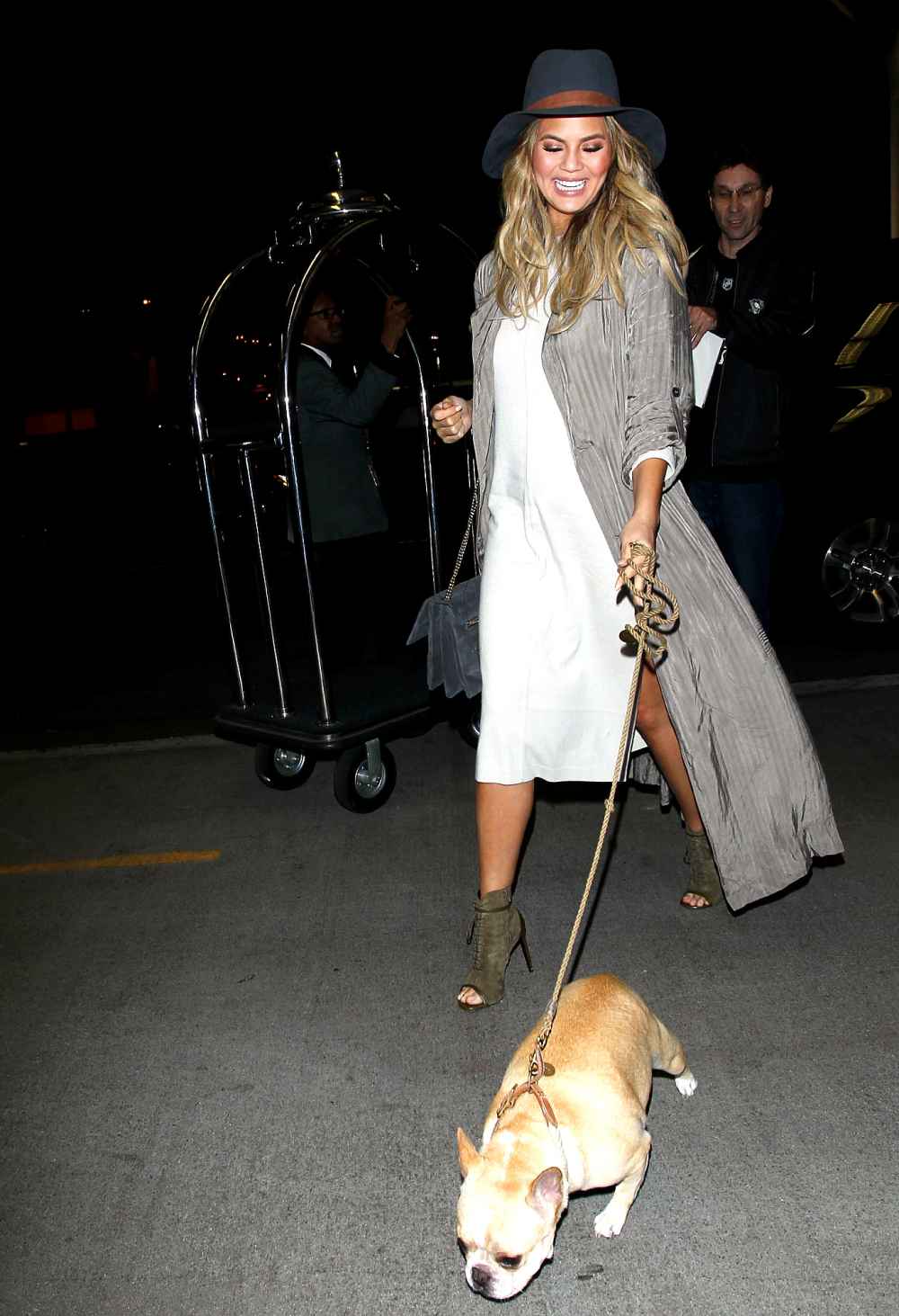 Chrissy Teigen is seen at LAX on November 12, 2015 in Los Angeles, California.