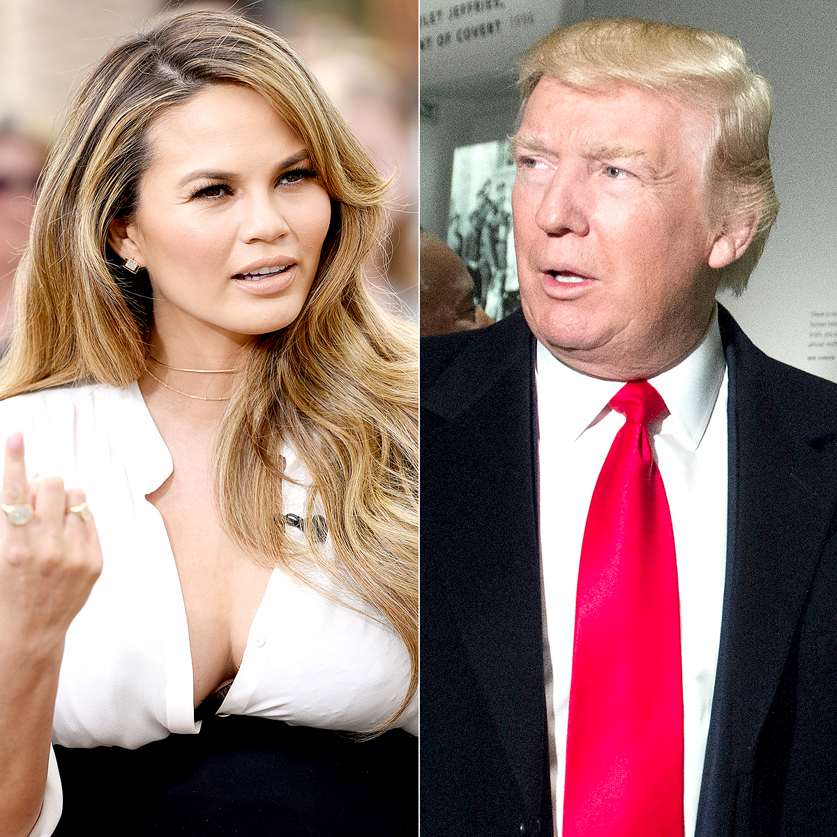 Chrissy Teigen and Donald Trump