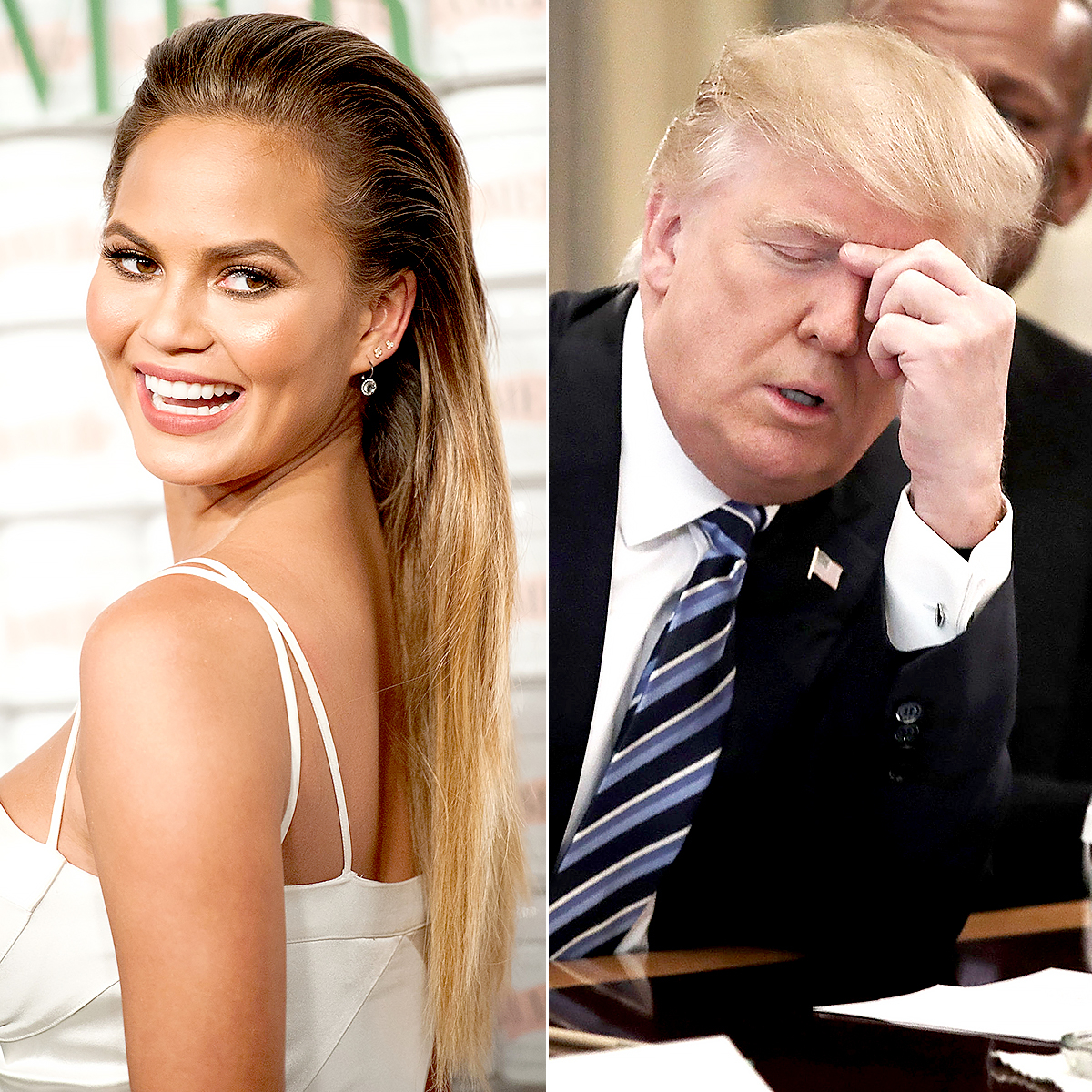 Chrissy Teigen and Donald Trump