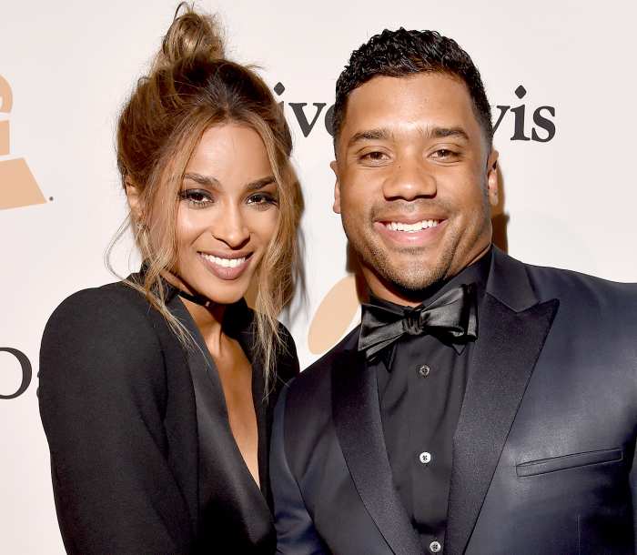 Ciara and NFL player Russell Wilson attend the 2016 Pre-GRAMMY Gala and Salute to Industry Icons honoring Irving Azoff at The Beverly Hilton Hotel on February 14, 2016 in Beverly Hills, California.