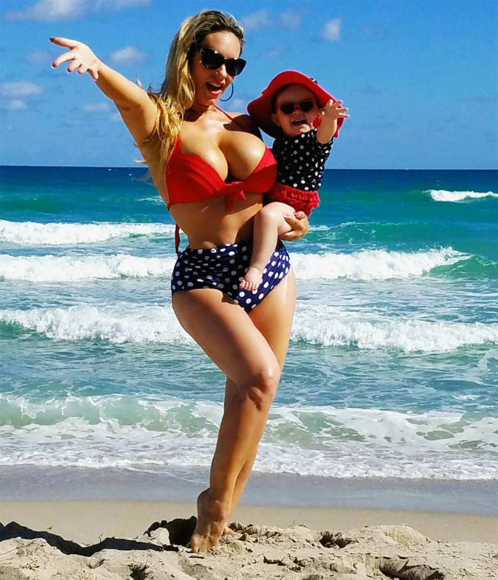 Coco Austin, Baby Chanel Wear Matching Swimsuits