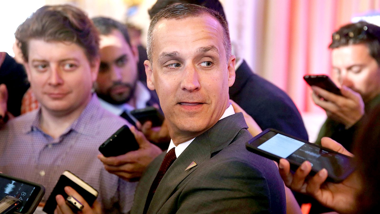Corey Lewandowski campaign manager for Republican presidential candidate Donald Trump speaks with the media before former presidential candidate Ben Carson gives his endorsement to Mr. Trump at the Mar-A-Lago Club on March 11, 2016.