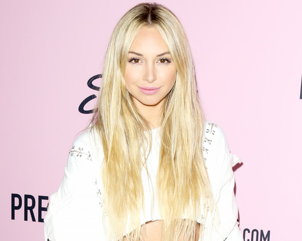 Corinne Olympios attends the "PrettyLittleThing" campaign launch on April 11, 2017 in Los Angeles, California.