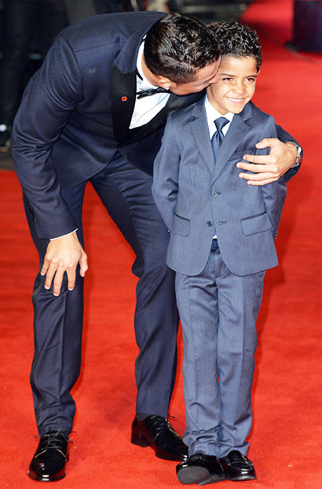 Cristiano Ronaldo and Cristiano Ronaldo Jr kiss