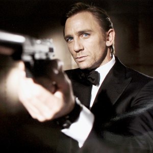 Daniel Craig poses as James Bond.
