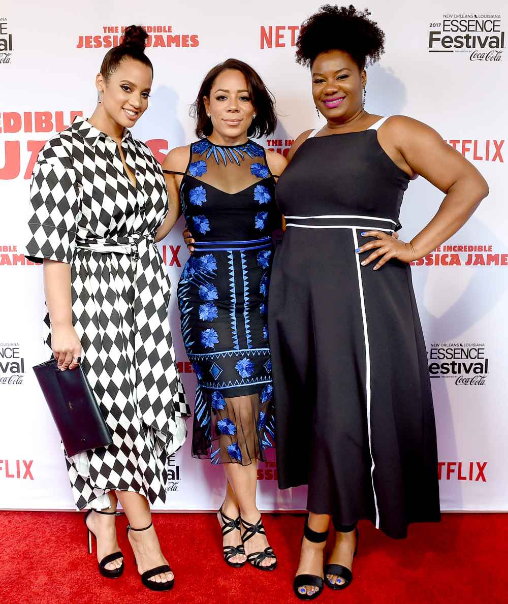Dascha Polanco, Selenis Leyva and Adrienne C. Moore attend the Premiere Of Netflix Original Film "The Incredible Jessica James" At The 2017 Essence Festival on July 1, 2017 in New Orleans, Louisiana.