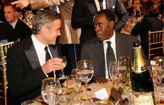 George Clooney and Don Cheadle pose inside at the 13th ANNUAL CRITICS' CHOICE AWARDS at the Santa Monica Civic Auditorium on January 7, 2008 in Santa Monica, California