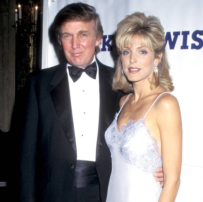 Donald Trump and Marla Maples during the Dinner Dance Benefit for the Make A Wish Foundation at the Plaza Hotel in New York City, in 1995.