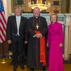 Donald Trump, Cardinal Timothy Dolan, Hillary Clinton