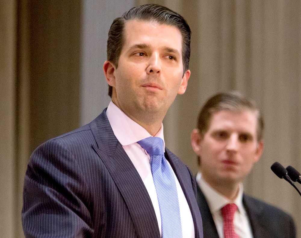 Donald Trump Jr. speaks during the grand opening ceremony of Trump International Hotel & Tower in Vancouver, British Columbia, Canada, on February 28, 2017.