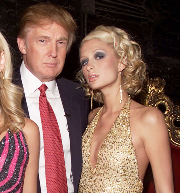 Donald Trump and Paris Hilton in New York City, on October 18, 2001