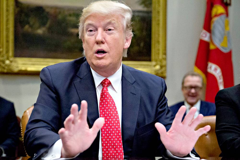 Donald Trump speaks as he meets with county sheriffs during a listening session in the Roosevelt Room of the White House on February 7, 2017 in Washington, DC.