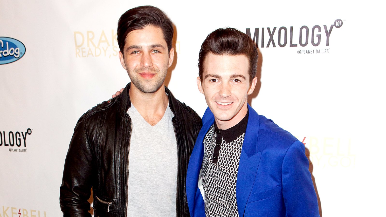 Josh Peck and Drake Bell arrive for Drake Bell's "Ready Steady Go!" Album Release Party at Mixology101 & Planet Dailies on April 17, 2014 in Los Angeles, California.