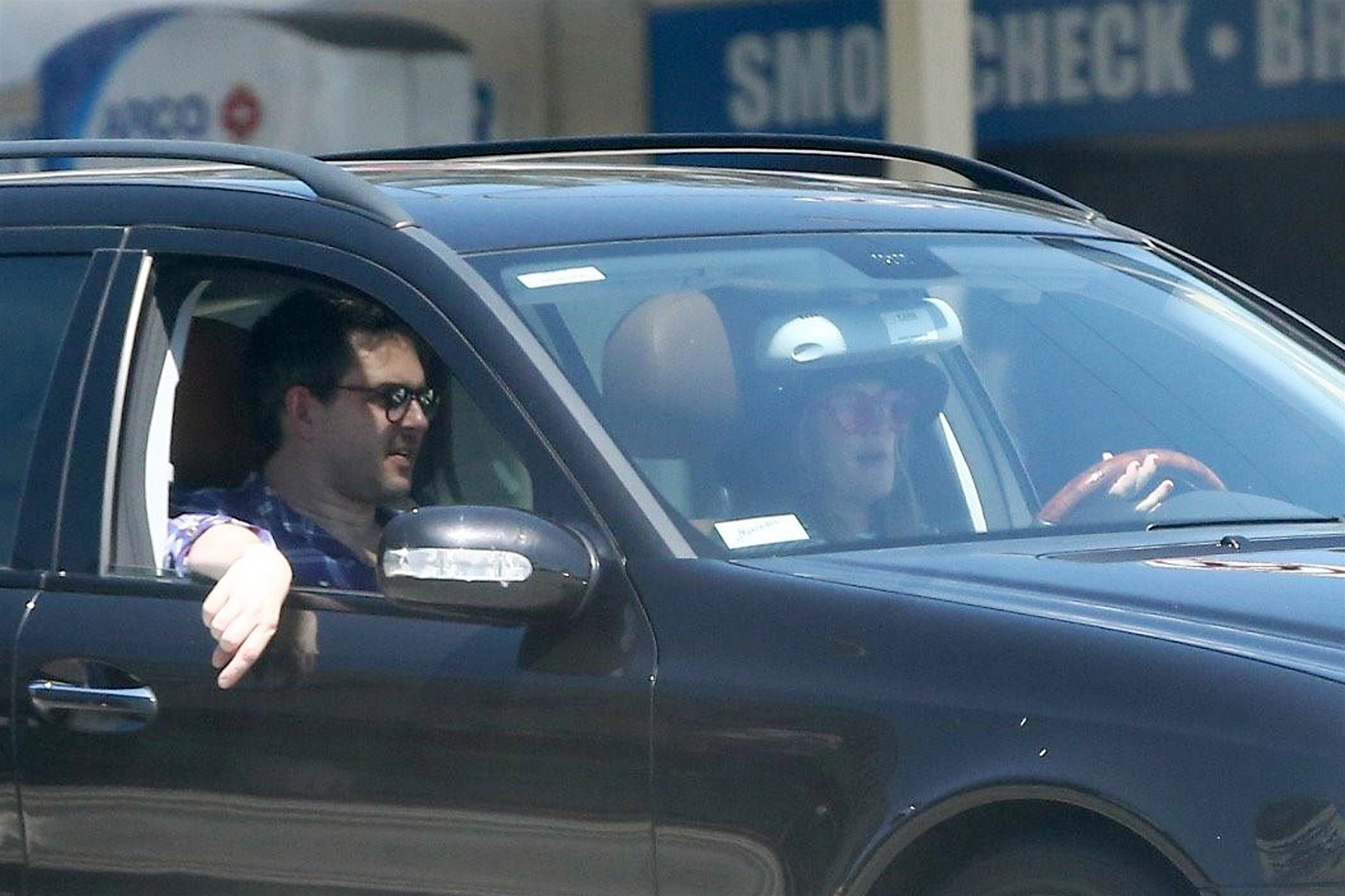 Drew Barrymore was seen driving back home after having lunch with new boyfriend David Hutchinson in West Hollywood.