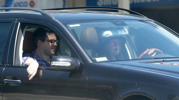 Drew Barrymore was seen driving back home after having lunch with new boyfriend David Hutchinson in West Hollywood.