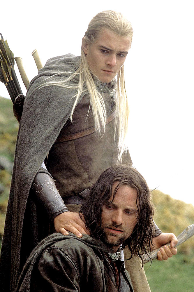 Orlando Bloom and Viggo Mortensen in Lord of the Rings: Return of the King