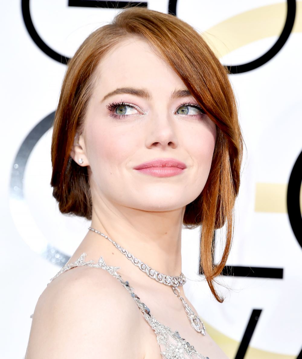 Emma Stone attends the 74th Annual Golden Globe Awards.