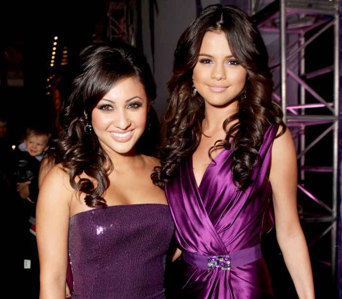 Francia Raisa and Selena Gomez arrive at the "Justin Bieber: Never Say Never" Los Angeles Premiere held at Nokia Theatre L.A. Live on February 8, 2011 in Los Angeles, California.