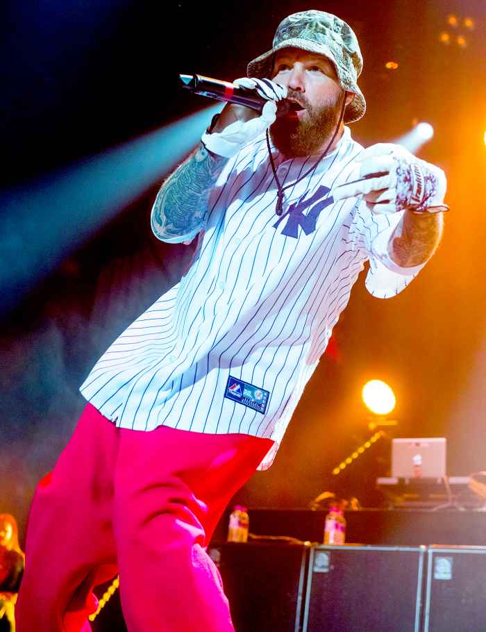 Fred Durst of Limp Bizkit performs on stage at the SSE Arena on December 16, 2016 in London, England.