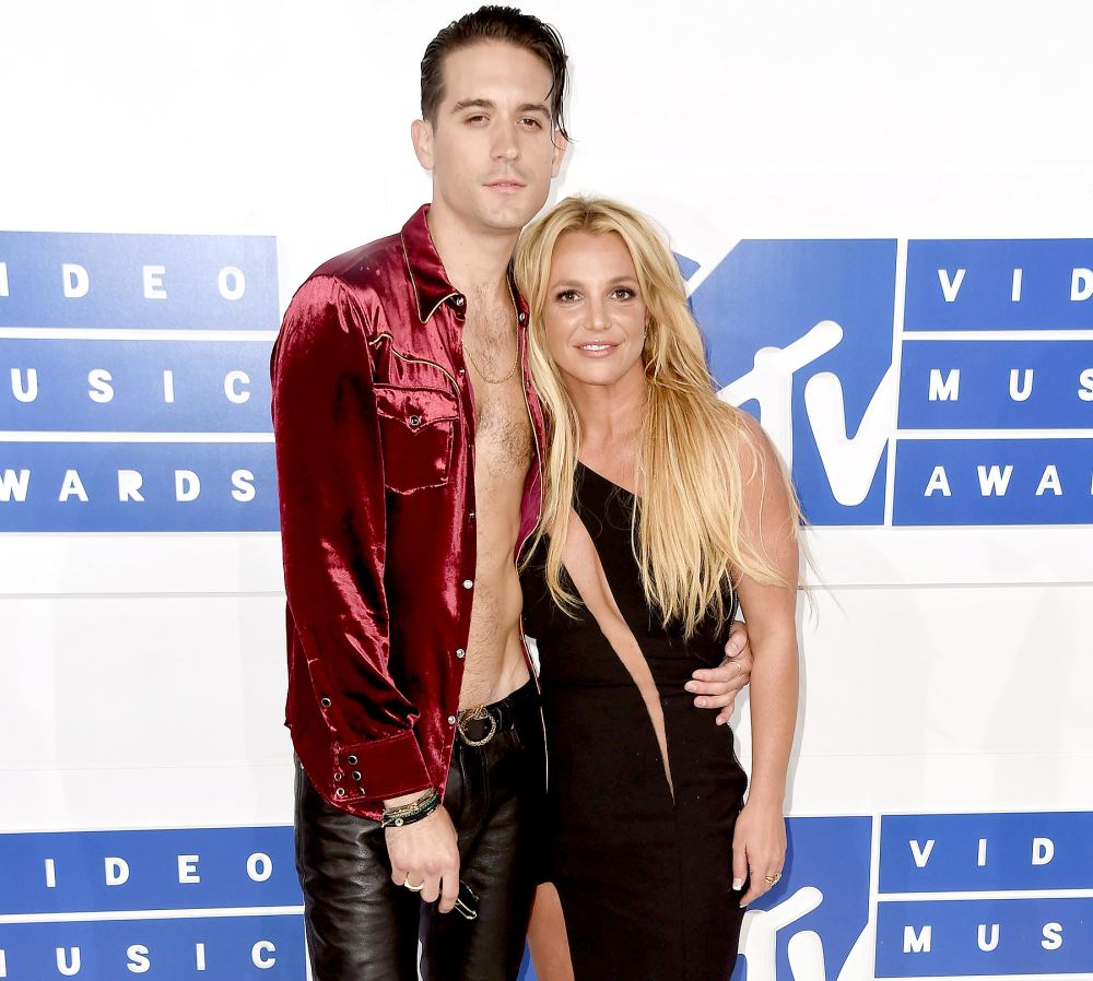 Rapper G-Eazy and Britney Spears attend the 2016 MTV Video Music Awards.