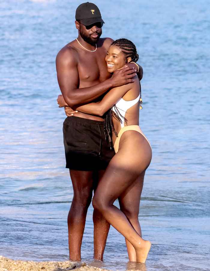 Dwayne Wade and Gabrielle Union have fun at the beach on Mykonos in Greece, August 24, 2017.