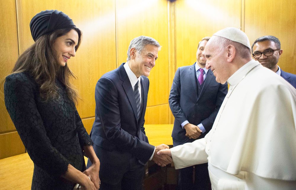 George Clooney, Amal Clooney and the Pope