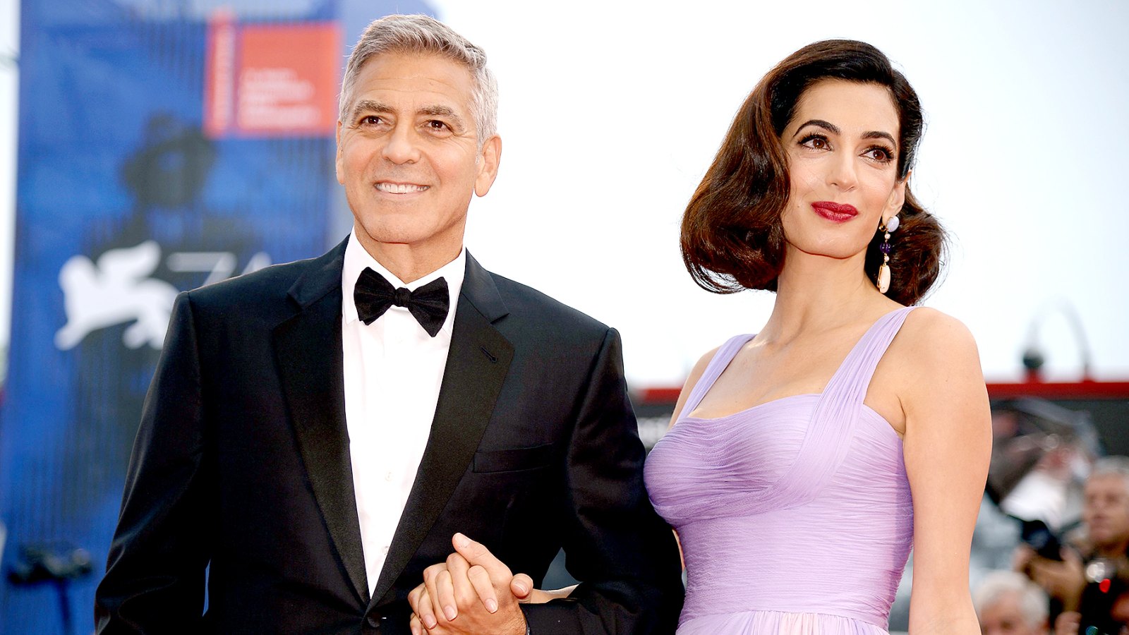 George Clooney and his wife Amal attend the premiere of the movie "Suburbicon" presented out of competition at the 74th Venice Film Festival on September 2, 2017 at Venice Lido.