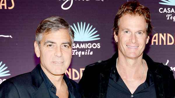 George Clooney and Rande Gerber celebrate the launch of Casamigos at Andrea's at Encore Las Vegas on January 9, 2013 in Las Vegas, Nevada.