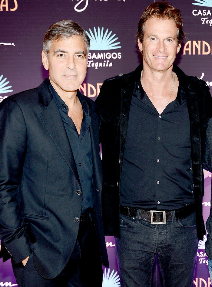 George Clooney and Rande Gerber celebrate the launch of Casamigos at Andrea's at Encore Las Vegas on January 9, 2013 in Las Vegas, Nevada.