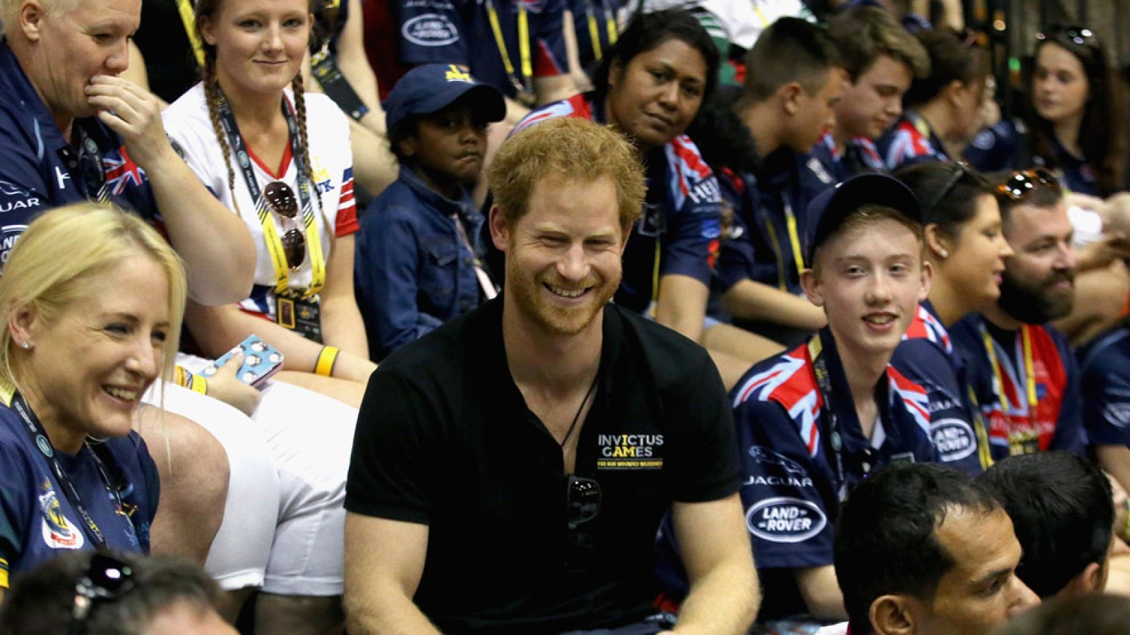 Prince Harry sits in the crowd watching sitting volleyball in Orlando, Florida