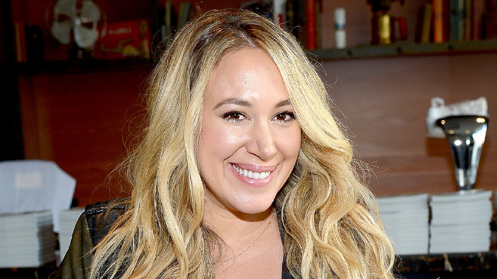 Haylie Duff poses at Veg Out: Stretch, Sip And Savor Presented By Hungryroot Hosted By Haylie Duff during Food Network & Cooking Channel New York City Wine & Food Festival.