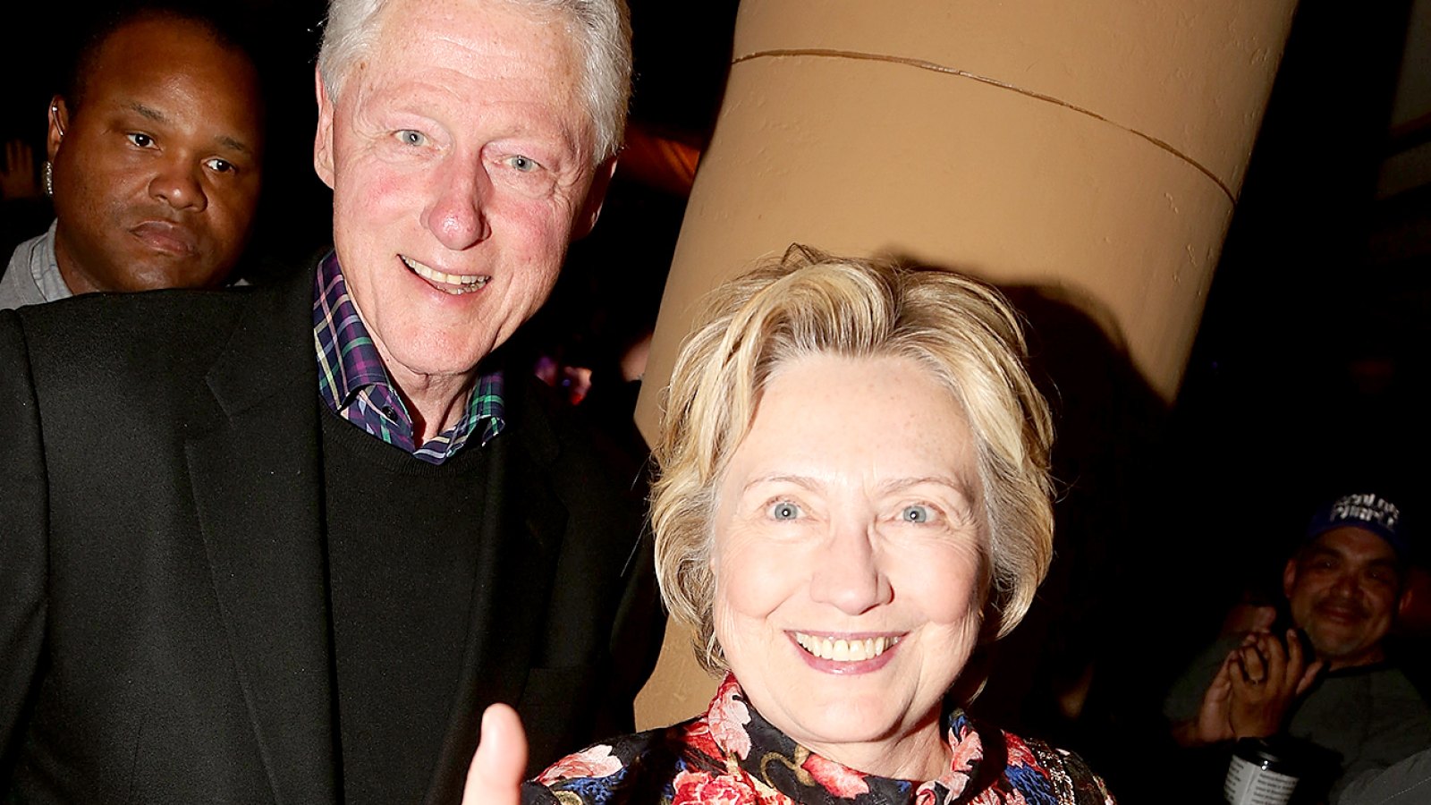 Bill Clinton and Hillary Clinton arrive at the last performance of "The Color Purple" on Broadway at The Jacobs Theater on on January 8, 2017 in New York City.