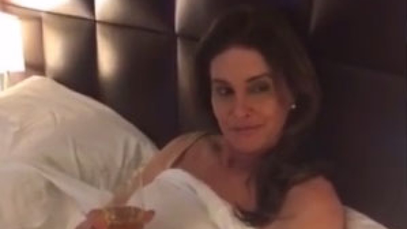 Caitlyn Jenner smiles seductively in Kylie Jenner's Snapchat movie
