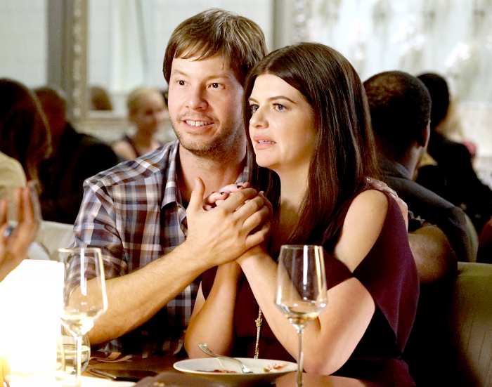Ike Barinholtz as Morgan Tookers and Casey Wilson as Elena on The Mindy Project
