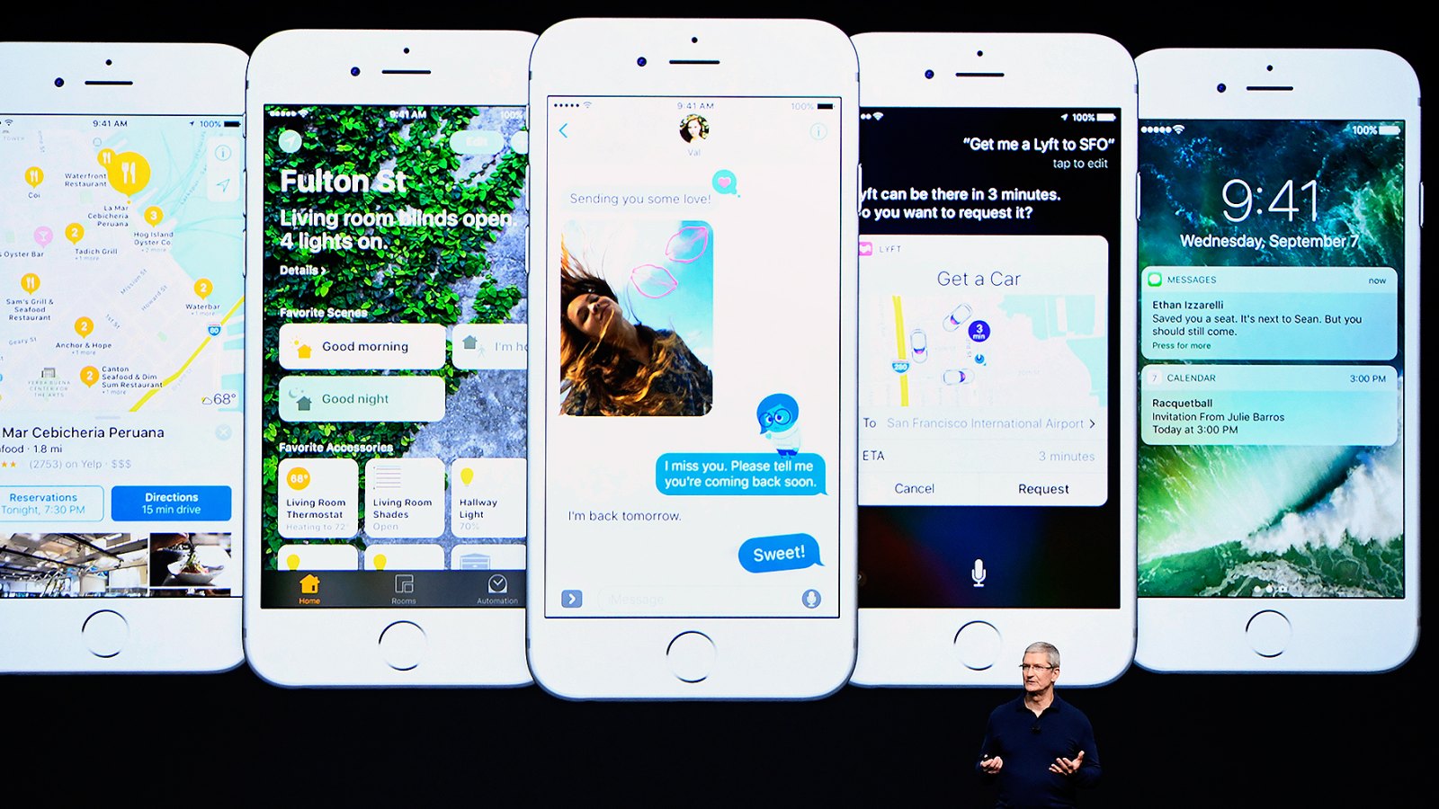 Tim Cook, chief executive officer of Apple Inc., speaks during an event in San Francisco, California, U.S., on Wednesday, Sept. 7, 2016.