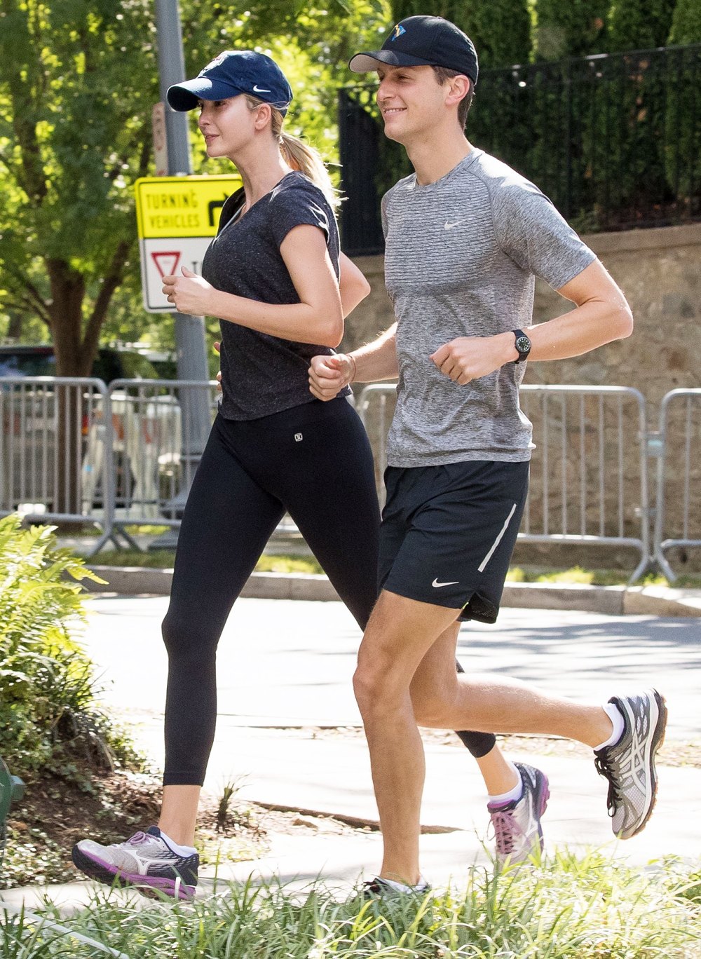 Ivanka Trump and Jared Kushner jogging