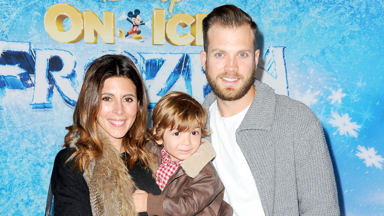 Jamie-Lynn Sigler and Cutter Dykstra with son Beau attend Frozen celebrity premiere presented by Disney On Ice held at the Staples Center on Thursday, Dec.10, 2015, in Los Angeles.