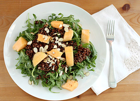 quinoa, almond and arugula salad
