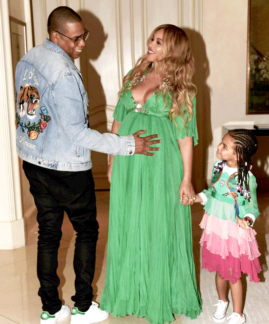 Jay Z, Blue Ivy and Beyonce