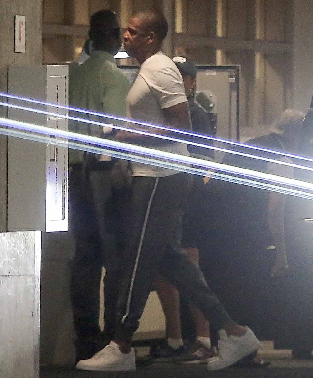 Jay-Z is spotted for the first time at UCLA Hospital after wife Beyonce gave birth to their twins on June 19, 2017.