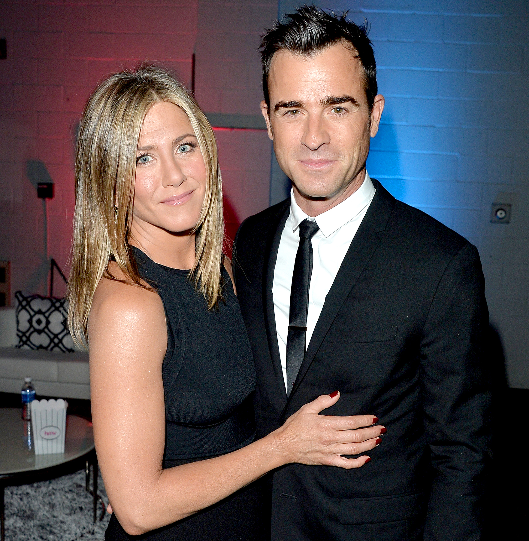 Jennifer Aniston and Justin Theroux attend the "Cake" premiere during the 2014 Toronto International Film Festival.