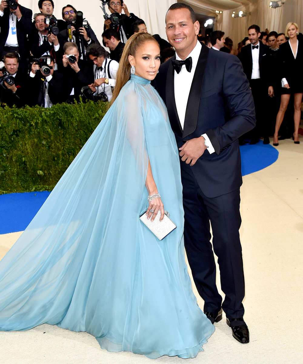 Jennifer Lopez (L) and Alex Rodriguez attend "Rei Kawakubo/Comme des Garcons: Art Of The In-Between" Costume Institute Gala at Metropolitan Museum of Art on May 1, 2017 in New York City.