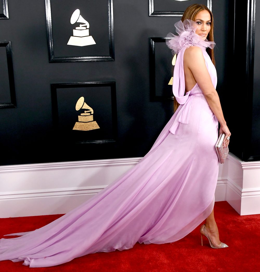 Jennifer Lopez attends The 59th GRAMMY Awards.