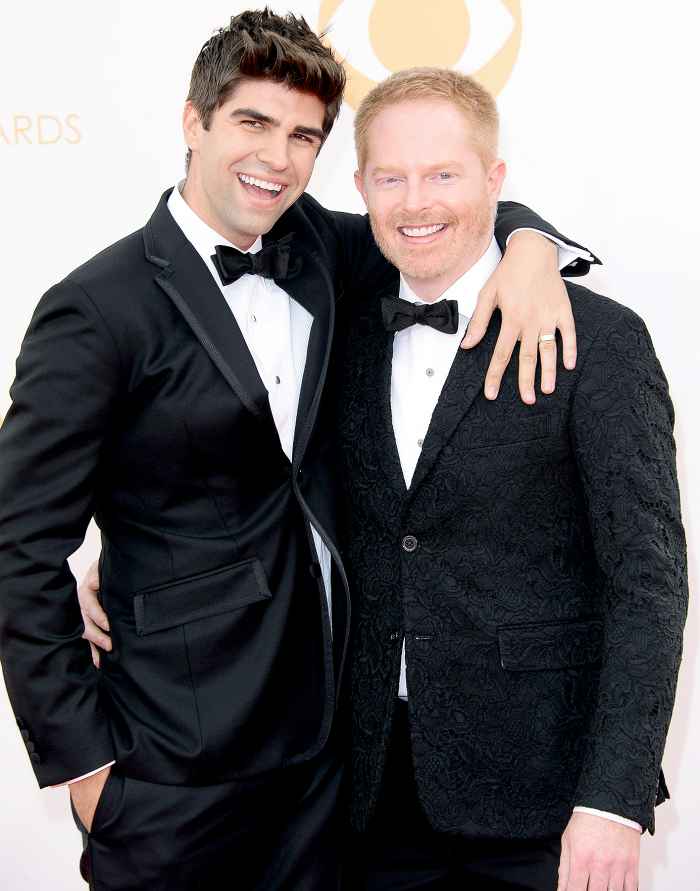 Jesse Tyler Ferguson and Justin Mikita arrive at the 65th Annual Primetime Emmy Awards held at Nokia Theatre L.A. Live on September 22, 2013 in Los Angeles, California.